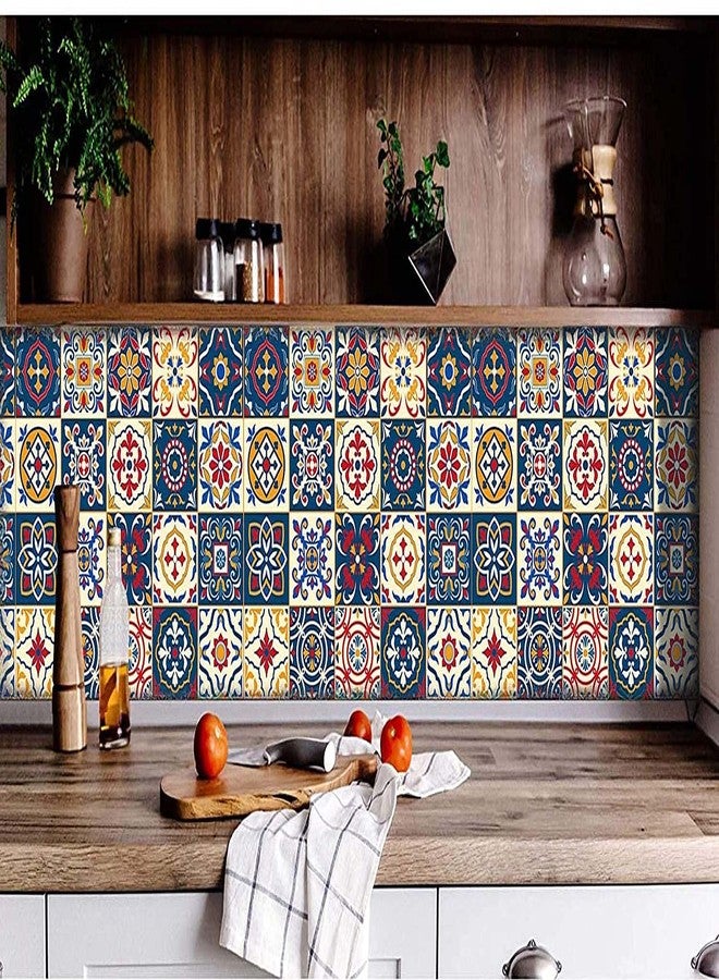 WALLTON - G1 Moroccan Tile Stickers for Kitchen Backsplash Bathroom Floor Wood Glass Stick Home Décor Furniture (Multicolor, 3x3 Inch 36 pic)-Self-Adhesive - Image 2